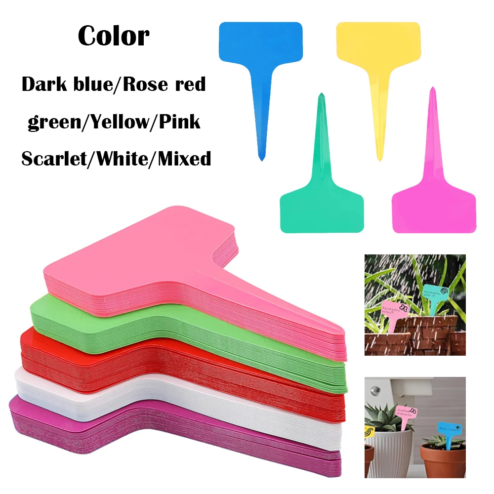 25pcs Plastic Plant T-Type Tags, Nursery Garden Labels, Seedling Tray, Pots, Decoration, Garden Labels, 6 X 10 cm
