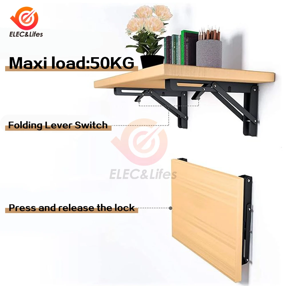 2 uds estantes de soporte estante de almacenamiento soporte de acero Triangular plegable soporte para colgar en la pared estante plegable soporte de montaje en ángulo