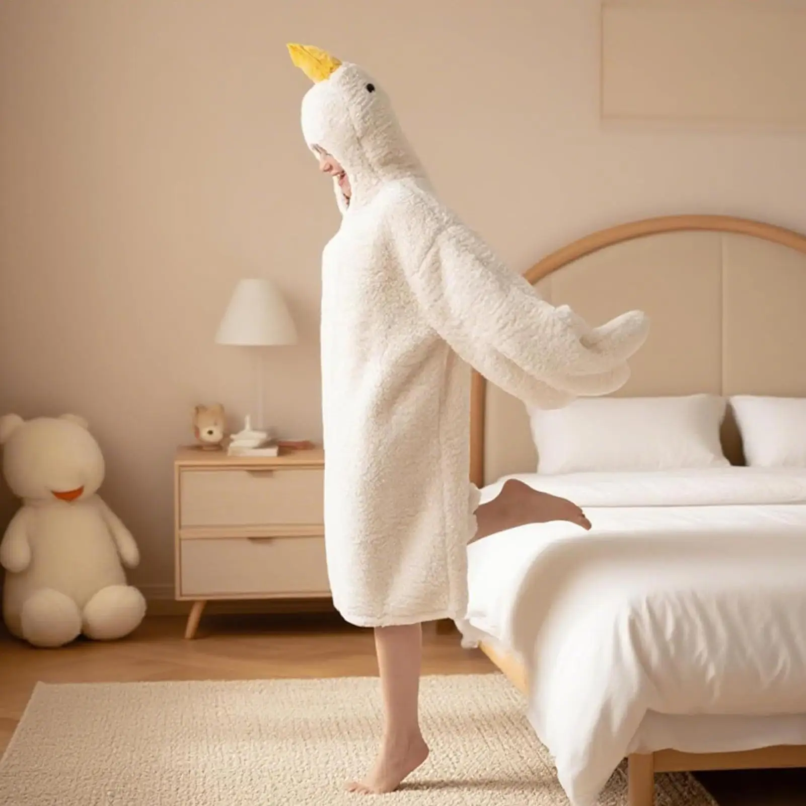 Wearable Blankie Hoodie Geese Shape Oversized Wearable Blanket Winter Pajamas For Adults Teens Men Women Cold Weather Lounging