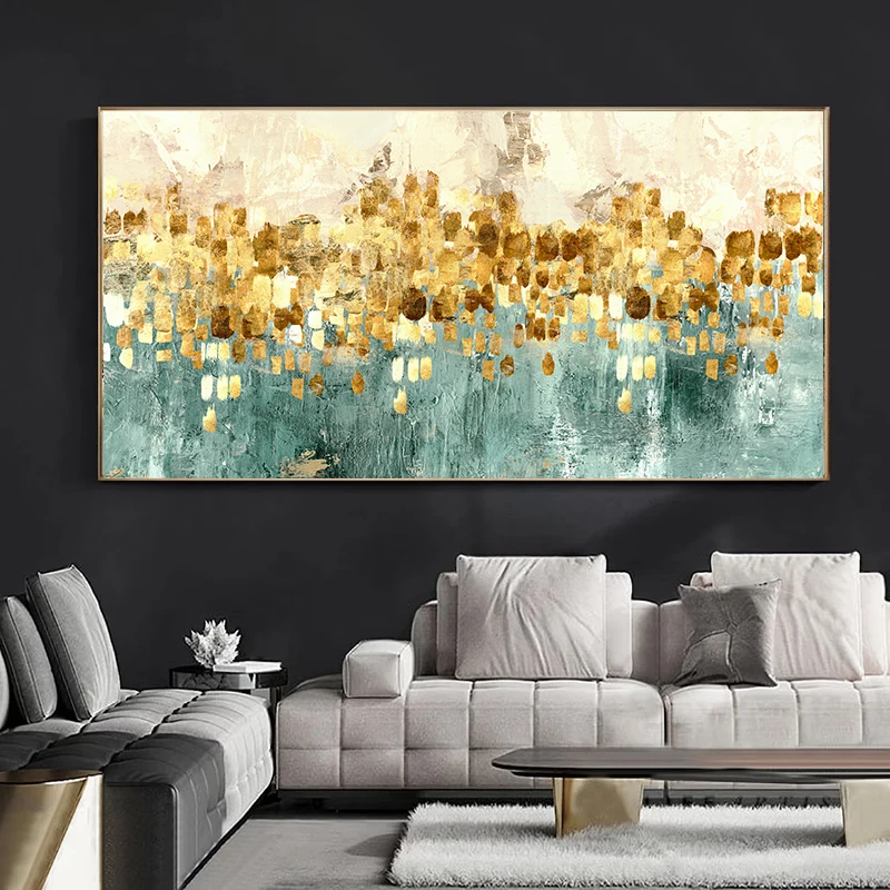 Abstrakte Kunst Golden Beach Wandbild Leinwand Gemälde Poster und Drucke Moderne Heimdekoration Wandbilder für Wohnzimmer Dekor