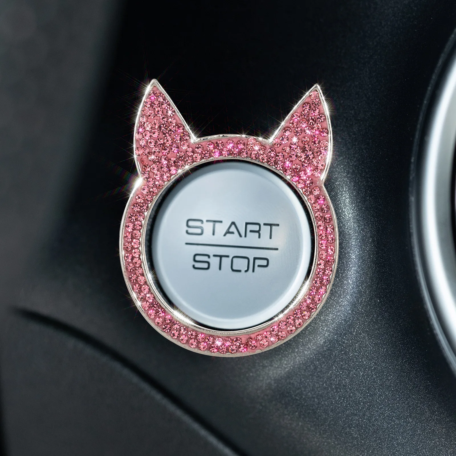 Diamond-encrusted Car Ignition Start Decorative Ring,Car One-button Start Decorative Sticker, Car Start Decorative Ring