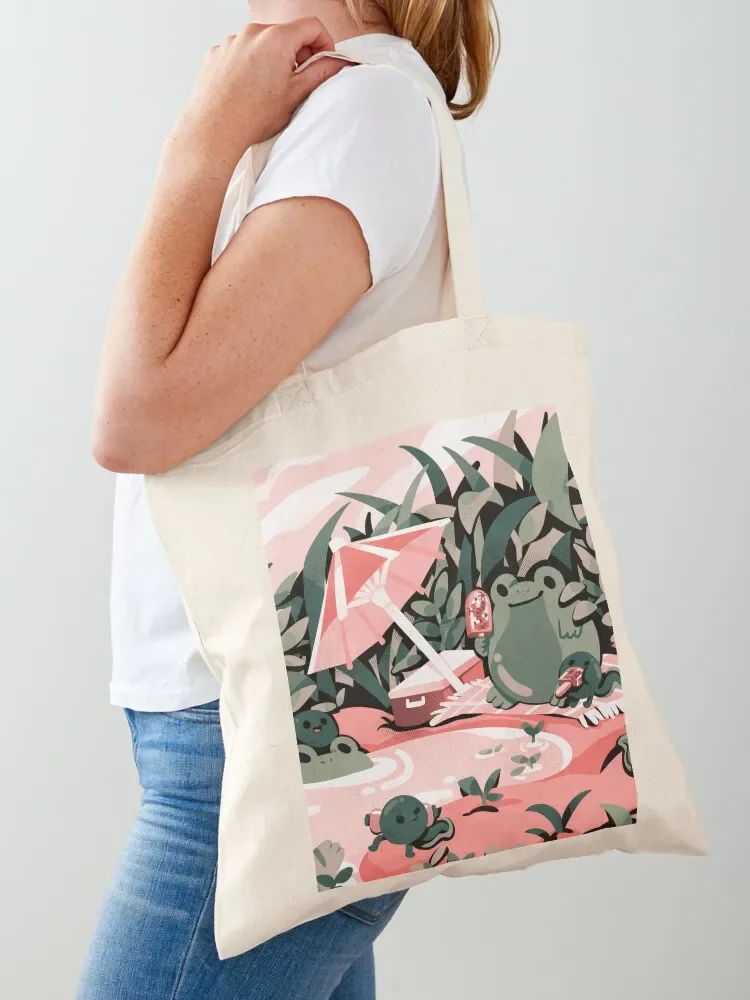 Froggie Frolic Fun Tote Bag custom fabric bag eco pack hand bag ladies Lady