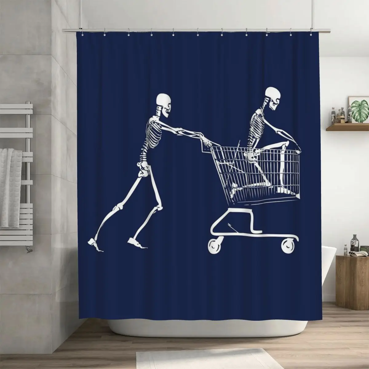 Retail Bone Therapy Shower Curtain Bathroom Polyester Waterproof Bath Curtains with Hooks