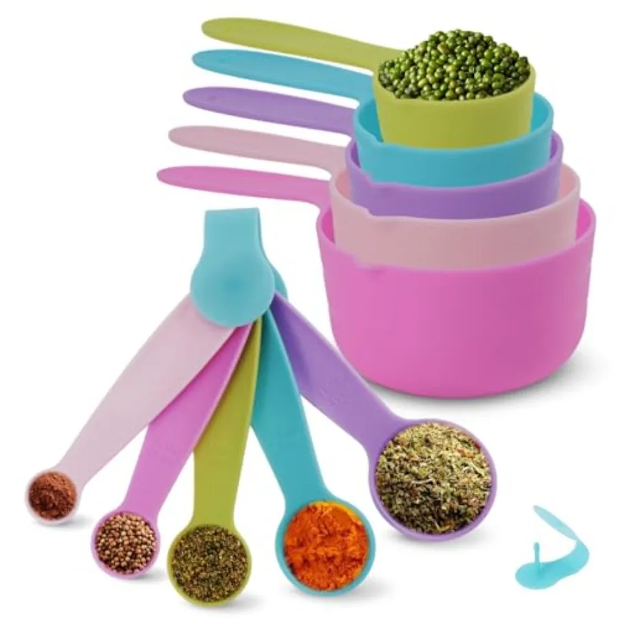 

10PCS Measuring Spoons and Cups Set Stackable Nesting Cups Spoons for Cng Baking Supplies Kitchen Gadgets s Tools