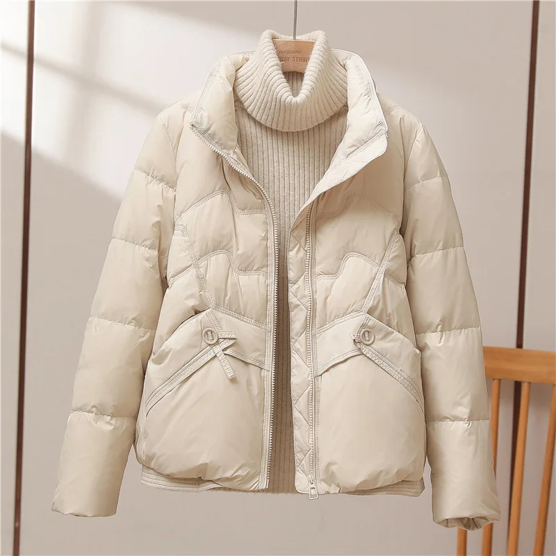 

Short Down Cotton Jacket for Women, Light Fashion, Casual Parka, Korean Version, Fall and Winter, 2024