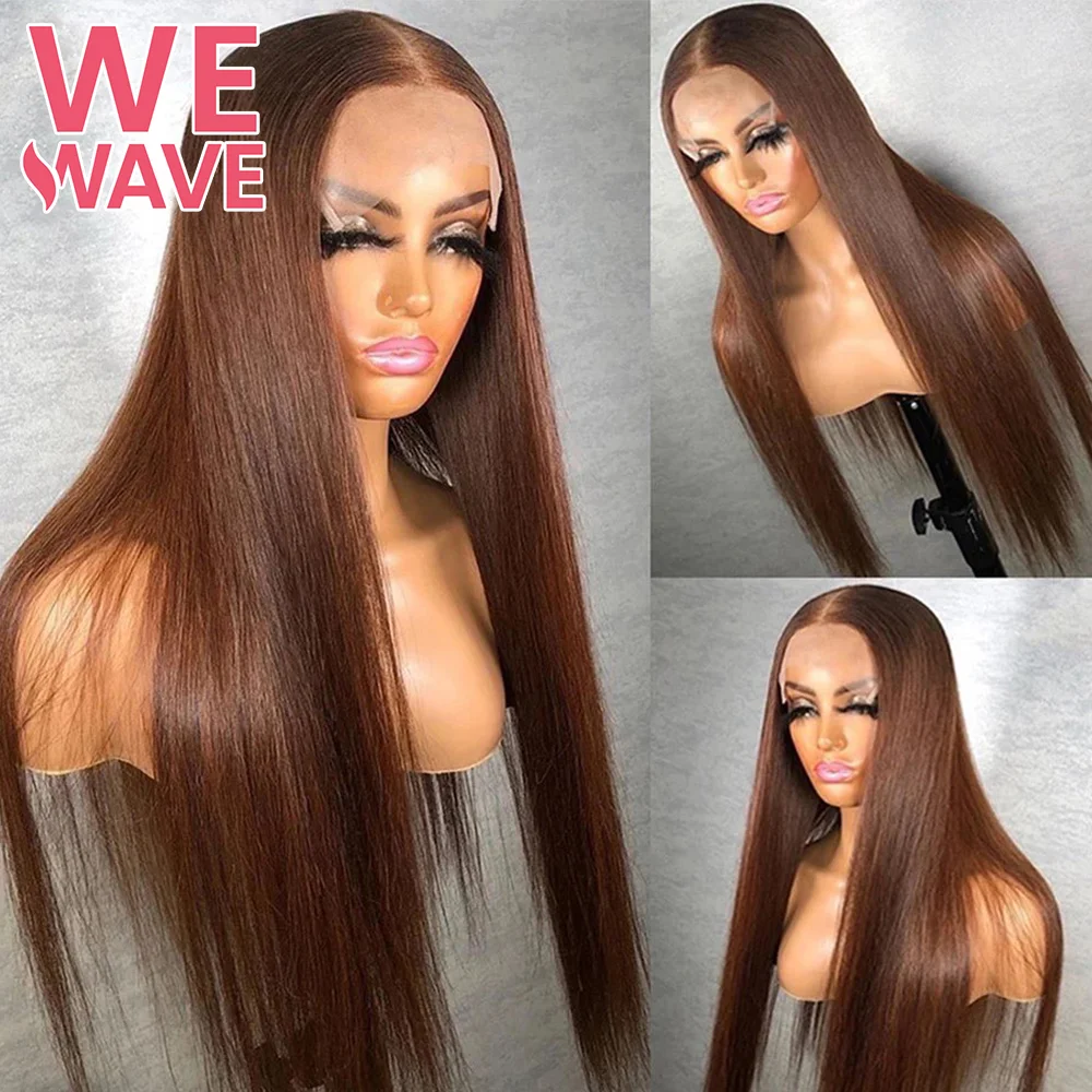 

Chocolate Brown 13x6 Hd Lace Frontal Wigs High Density Bone Straight 30 Inch Human Hair Colored 13x4 Lace Front Wigs Choice