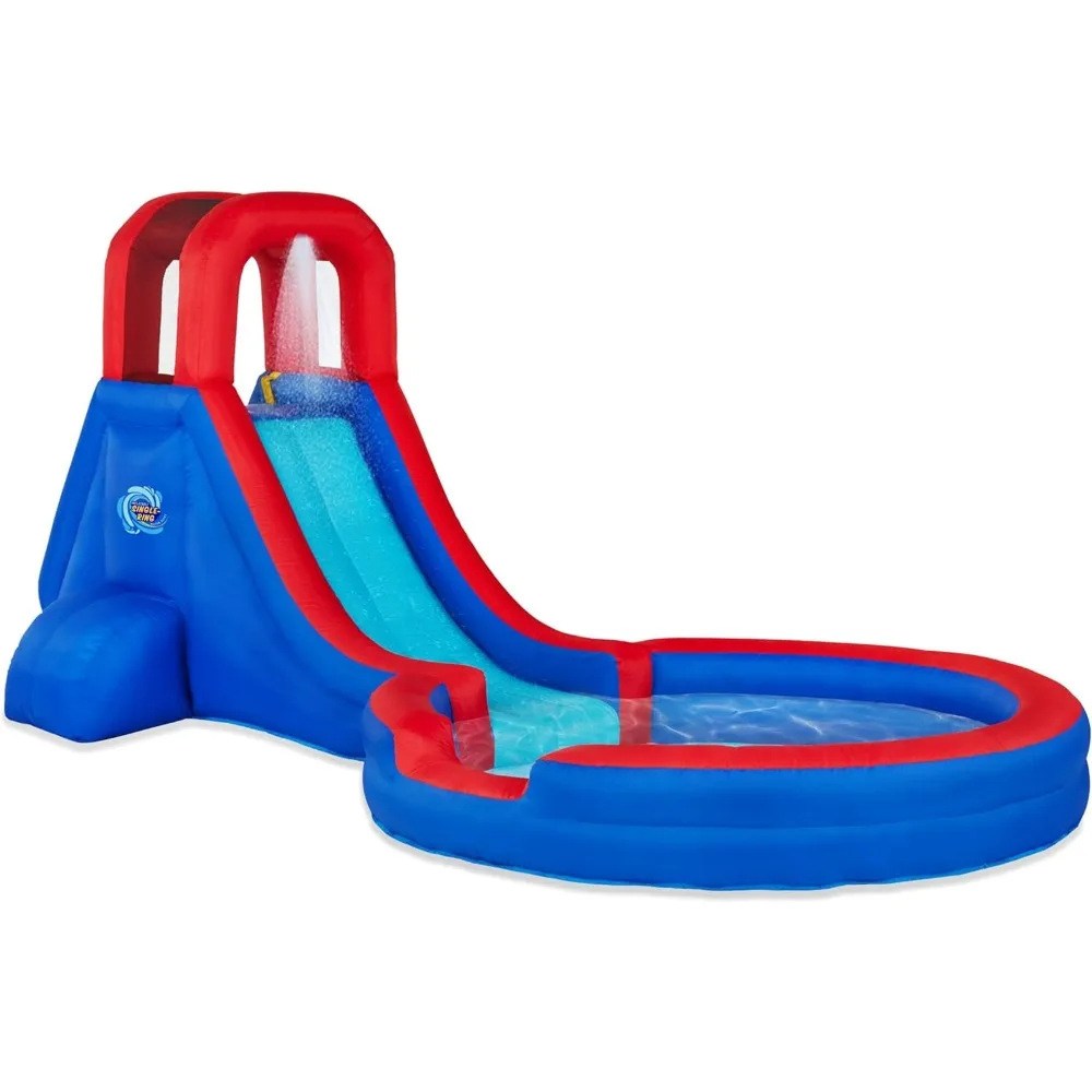 

Inflatable Single Ring Water Slide Park – Heavy-Duty for Outdoor Fun - Climbing Wall, Slide & Deep Pool – Easy