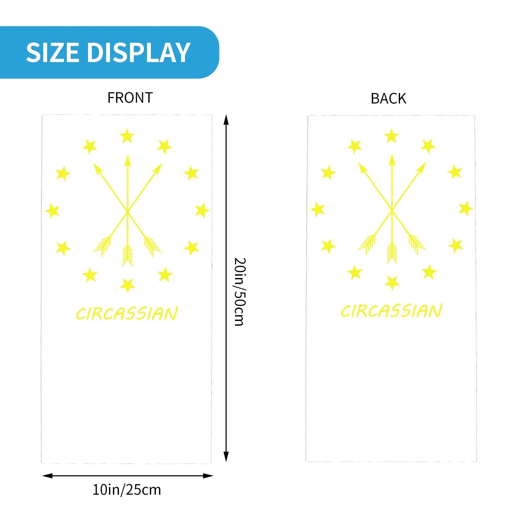 12 Bintang Sekitar 3 Panah Bendera Adygea Bandana Penutup Leher Syal Wajah Cetak Hiasan Kepala Hangat Bersepeda Uniseks Dewasa Dapat Dicuci