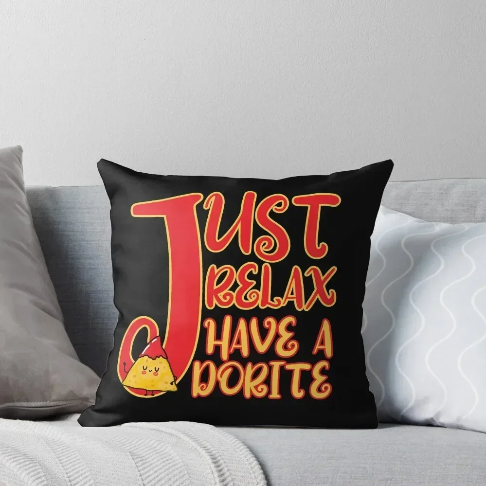 Just relax have a dorite, with a cute relaxed dorite covered with salsa Throw Pillow christmas supplies home decor items pillow