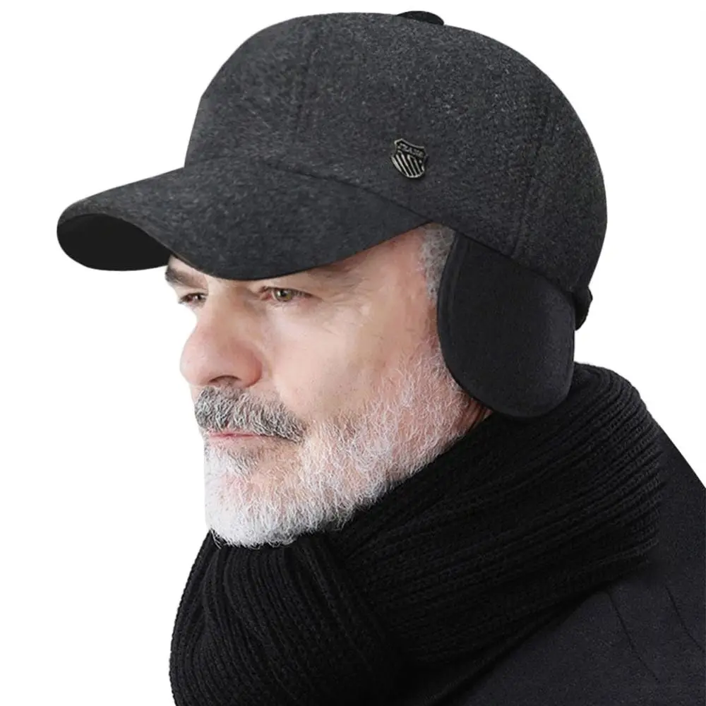 

Outdoor With Earflaps Men Winter Hat Windproof Ear Protection Trucker Hat Adjustable Warm Bomber Hats for Men