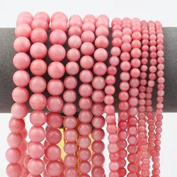 1 strand Natural Peach Pink Chalcedony Round Loose Stone Beads 4/6/8/10mm For Jewelry Making Handmade DIY Necklace Bracelet 15''