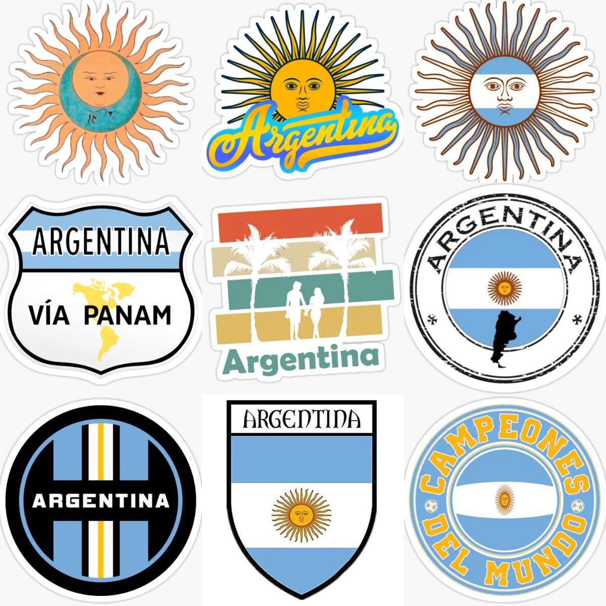 

Argentina Flag Sun National Emblem Creative Stickers for Car Motorcycle Bicycle Helmet Wall Window Fridge Decoration Accessories