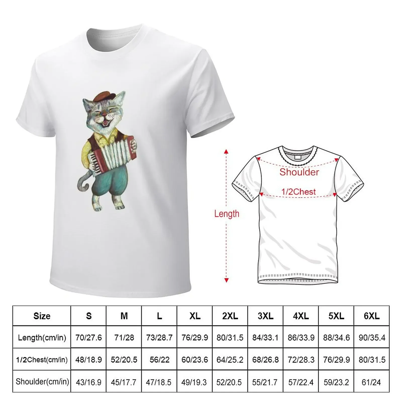 Cat Playing the accordion T-Shirt customs design your own animal prinfor boys plus sizes new edition mens cotton t shirts