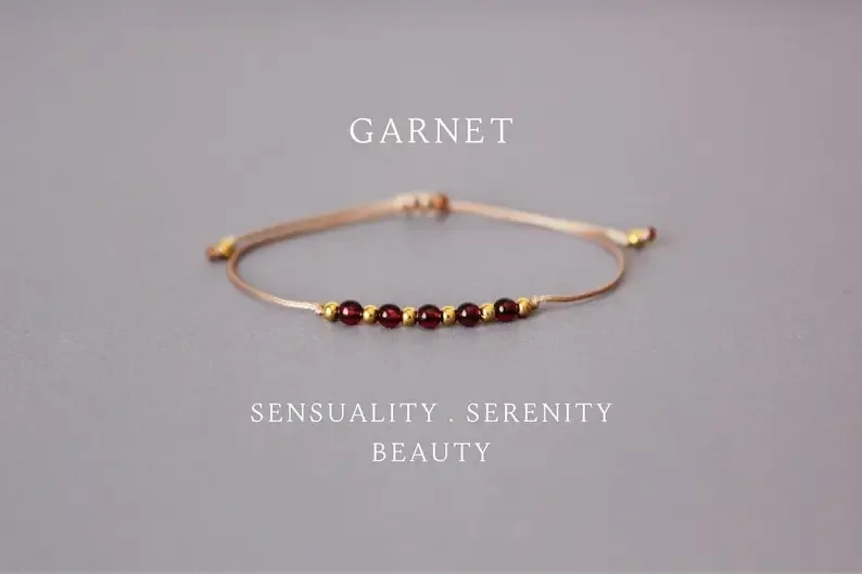 Exquisite Garnet Crystal Bracelet for Women January Birthstone Capricorn Gifts Birthday Gifts for Her