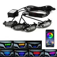 Lámpara LED para parrilla de coche, Kits de lámparas coloridas RGB estilo Raptor, herramienta de luz de Control inalámbrico para Tacoma TRD Pro2016-2021