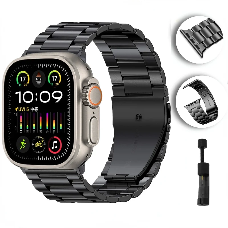 Correa de Metal para Apple watch 10, 46mm, 42mm, Ultra/2, 49mm, 9, 8, 7, 45mm, 41mm, pulsera de acero inoxidable para iWatch 6, 5, 4, 3, SE, 44mm,