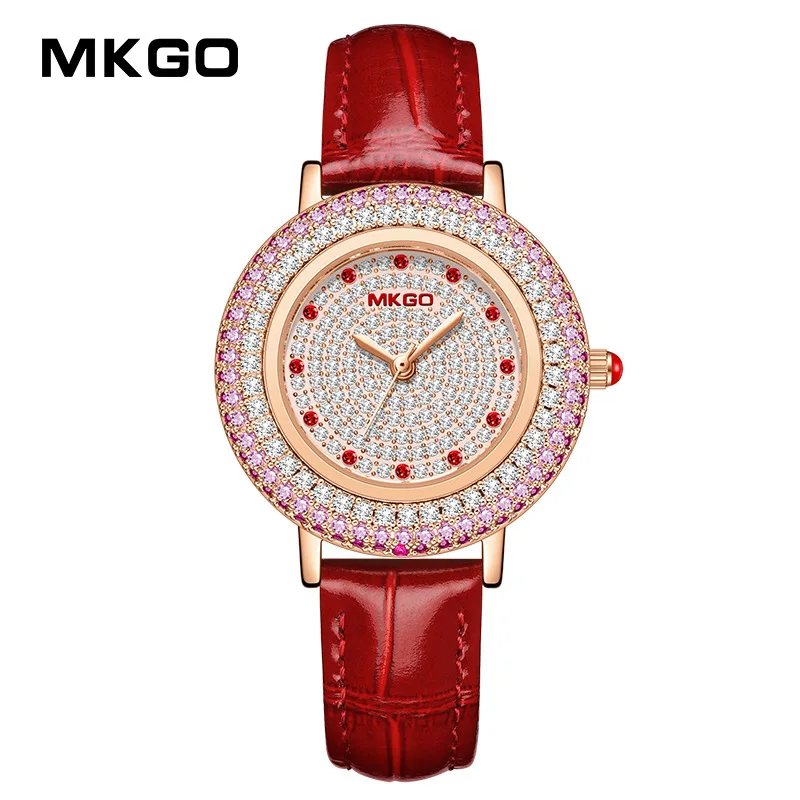 Nieuwe Horloges Voor Vrouwen Luxe Volledige Diamanten Polshorloges Mode Lederen Merk Horloges Dames Quartz Horloge Klok Montre Femme