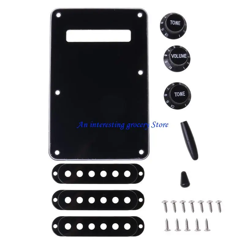 652D 1set SSS Elektrische Gitarre Schlagbrett Zurück Platte Pickup Abdeckung Knöpfe Tipps Für St SQ – Detail 8