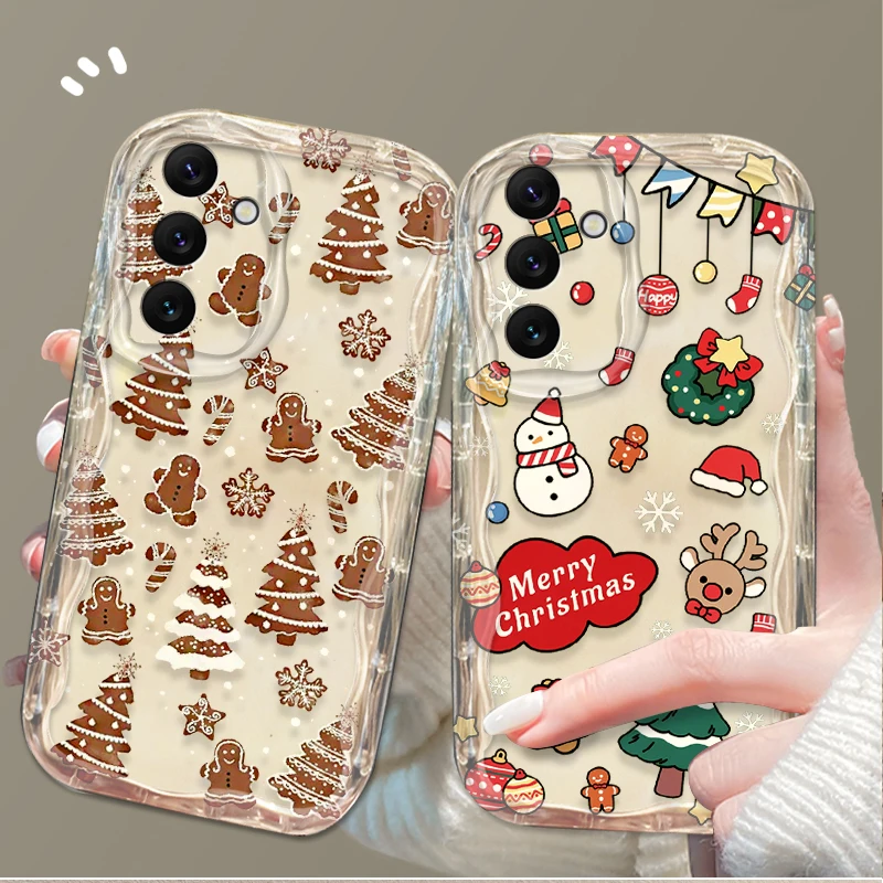 Christmas Tree Biscuit Graphic Clear Case For Samsung Galaxy A54 A34 A24 A14 A13 A53 A33 A73 A23 A52 A52S A32 A22 A12 A51 A71