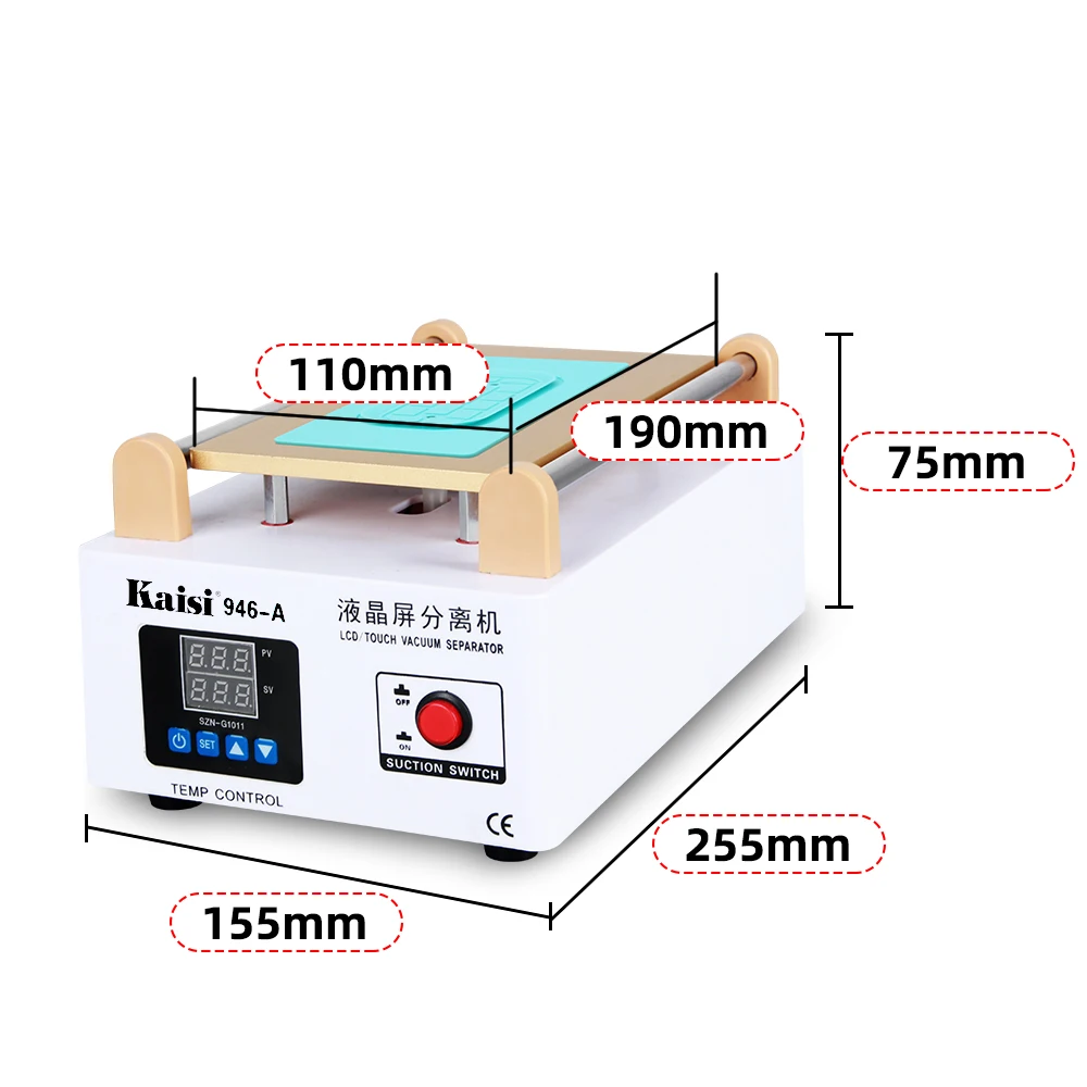 Kaisi 946A Màn Hình LCD Màn Hình Cảm Ứng Phân Cách Xây Dựng Trong Máy Bơm Hút Chân Không Kính 7in LCD Chia Màn Hình Máy Tháo Lắp Sửa Chữa dụng Cụ