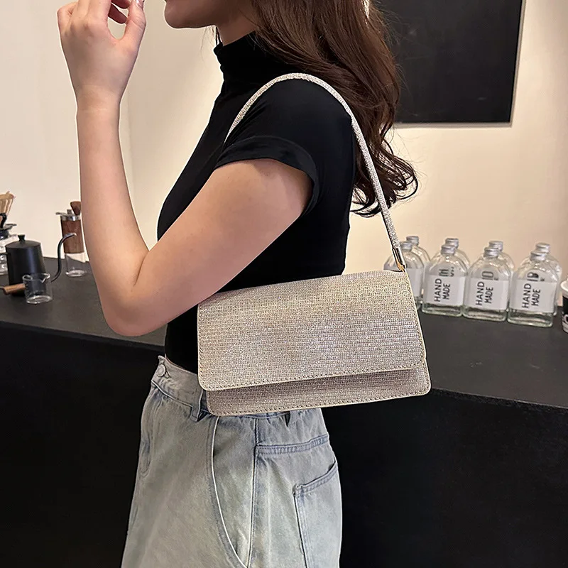 ファッション Pu レザー女性の脇の下ショルダーバッグ小さな掛け金フラップメッセンジャーバッグ無地マネー携帯電話財布とハンドバッグ