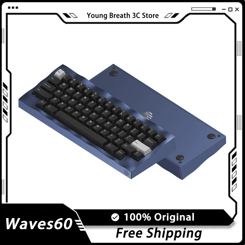 

Zerstudio Waves60 Mechanical Keyboard Aluminum Wired Keyboard Hot Swap Rgb Gasket Qmk Via Custom Gaming Keyboards Pc Accessory