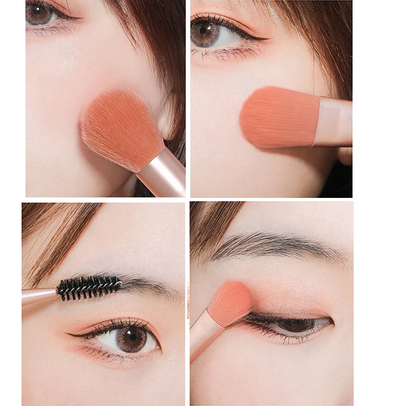 8 pz/pacco Kit di pennelli per trucco per capelli morbidi Ombretto Strumenti per pennelli per trucco cosmetico Pennelli per trucco contorno viso Fondotinta Blush