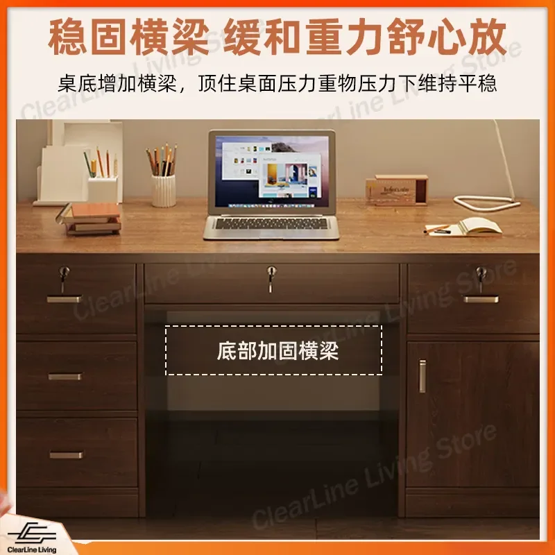 Solid Wood Desk Student Study Table Home Office Computer Desk Children Writing Table Bedroom Furniture Rental House Compact