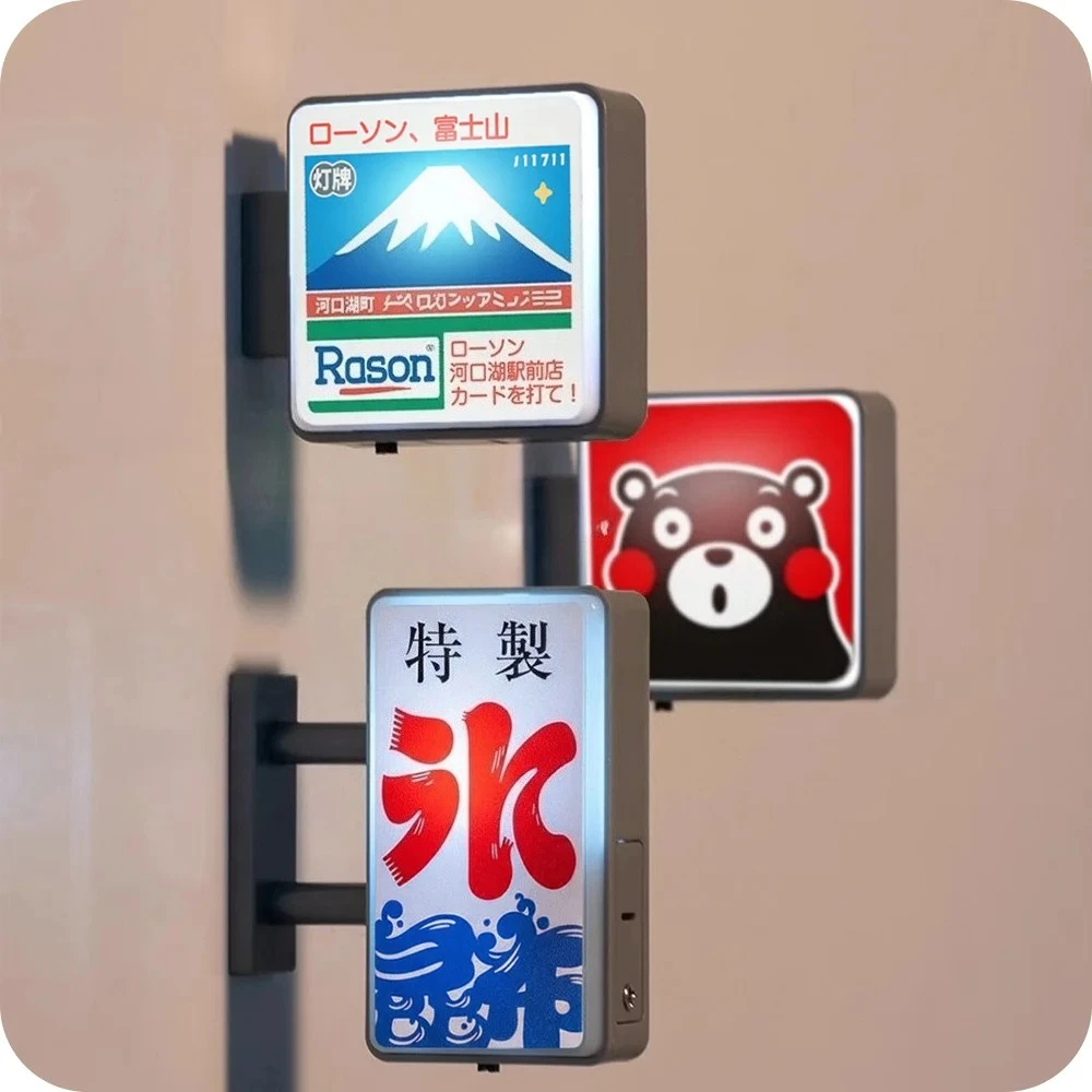Japanese Cute Mini Light-up Refrigerator Magnet Travel Souvenir with Light Creative Refrigerator Magnet Unique Home Decoration