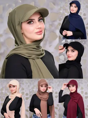 2025 새로운 트렌디 Musilm 여성 저지 Hijab 기본 볼 캡 여름 스포츠 모자 인스턴트 저지 스포츠 HIjabs 착용 가능