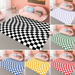 Checkerboard Pattern Carpet Kitchen Foot Soft Mats for House Living Room Bedroom Hotel Decoration Bedside Sofa Coffee Table Rugs