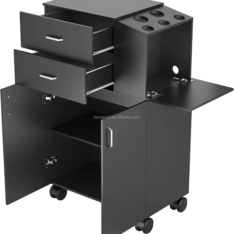 

Hair salon furniture Black trolley with wheels