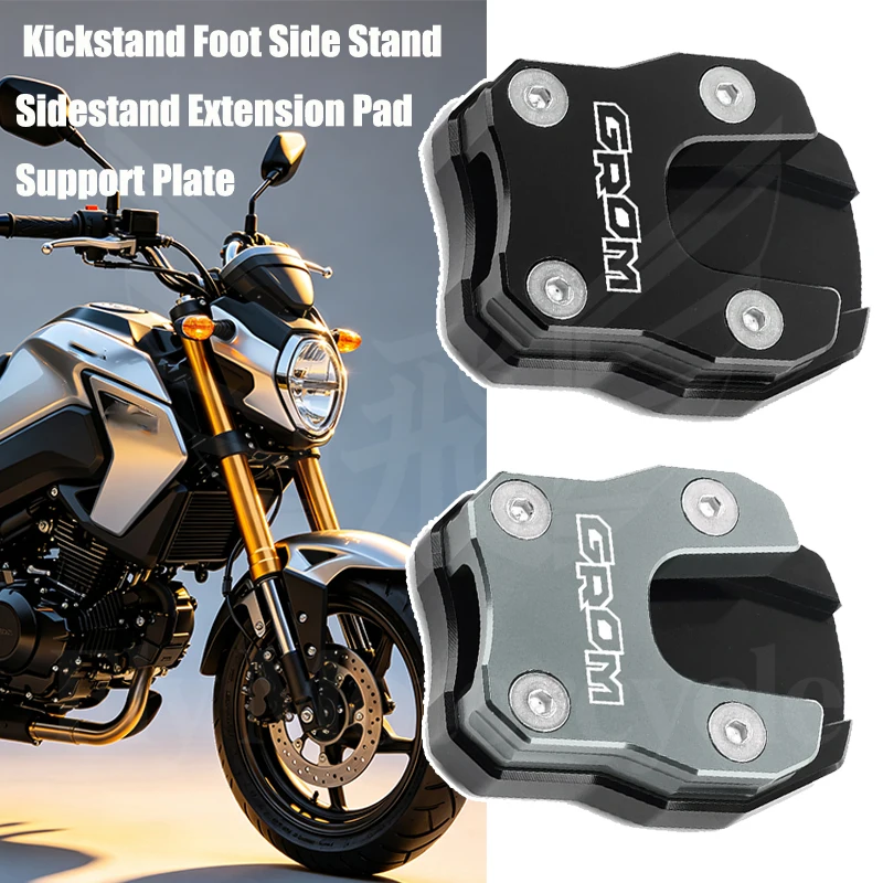 

Moto Accessories For HONDA GROM MSX125 MSX 125 2019-2024 Kickstand Foot Side Stand Sidestand Extension Pad Support Plate