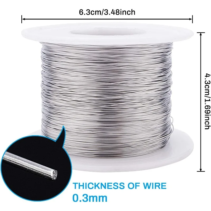 28 Gauge 984FT 304 Stainless Steel Binding Wire for Jewelry Making, Strapping, Sculpture Frame, Cleaning Brushes Making