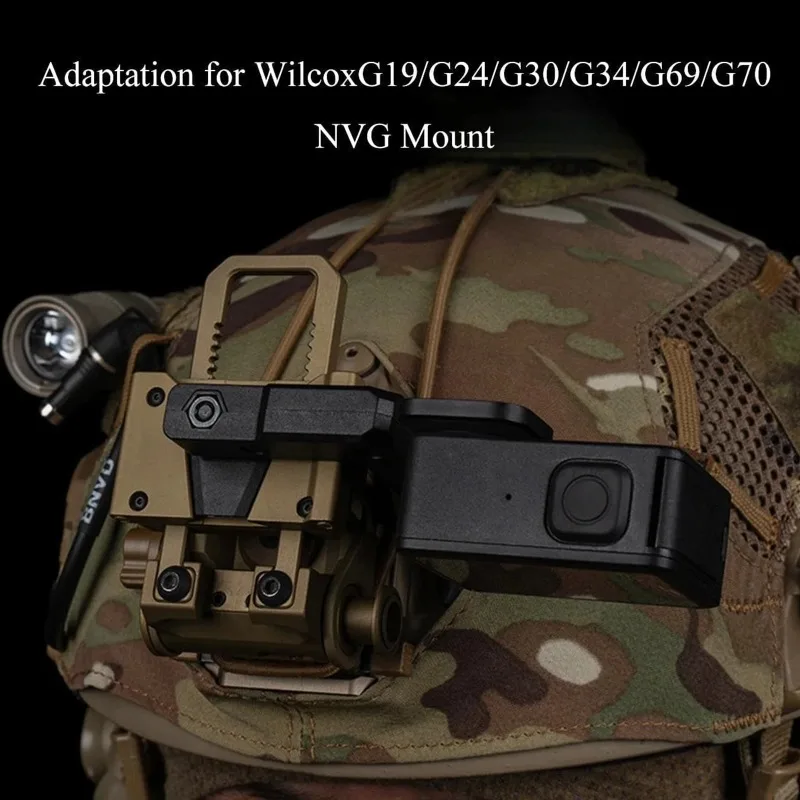 خوذة تكتيكية حامل كاميرا رياضي لـ NVG Wilcox G19 G24 G30 G34 G69 G70 تصاعد حامل كاميرات مراقبة عالي الجودة ملحقات خوذة Airsoft