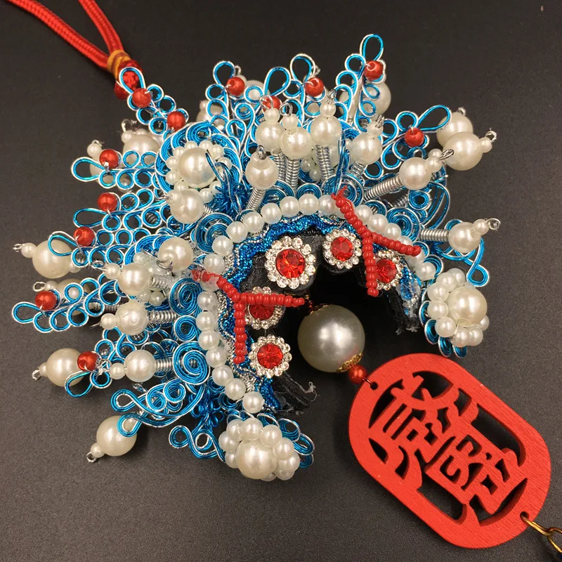 For Peking Opera face pendant, opera character headdress, hat, car pendant.
