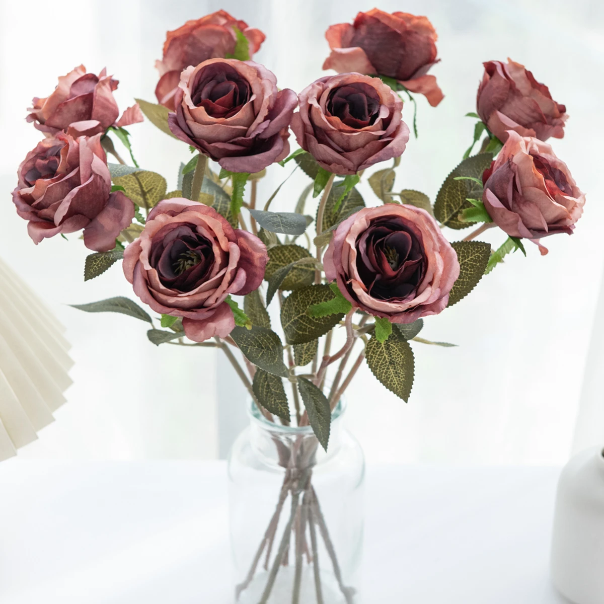Artificial Flowers Silk Rose F - Bonsai Garden Bench recension och pris