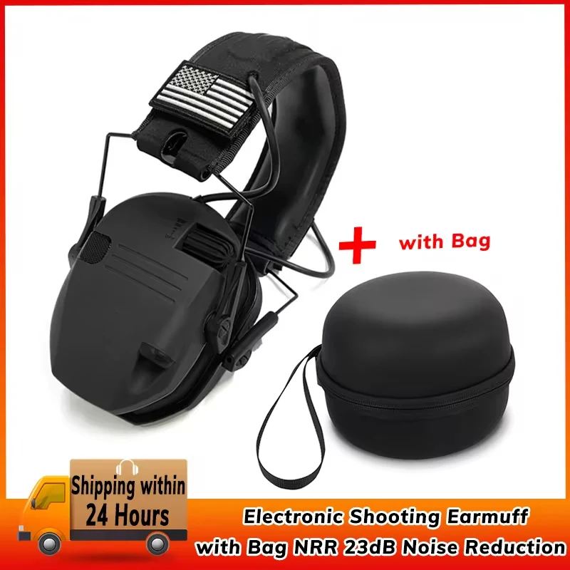 

Shooting Hearing Protection Electronic Tactical Headset Noise Cancelling Active Hunting Earmuffs 23dB with Bag