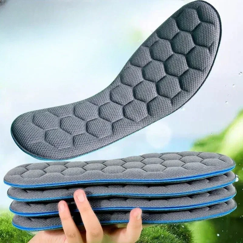 Unisex 5D นวด Insoles Super Soft กีฬารองเท้าสําหรับฟุตตะกร้ารองเท้า Arch Support Orthopedic Inserts