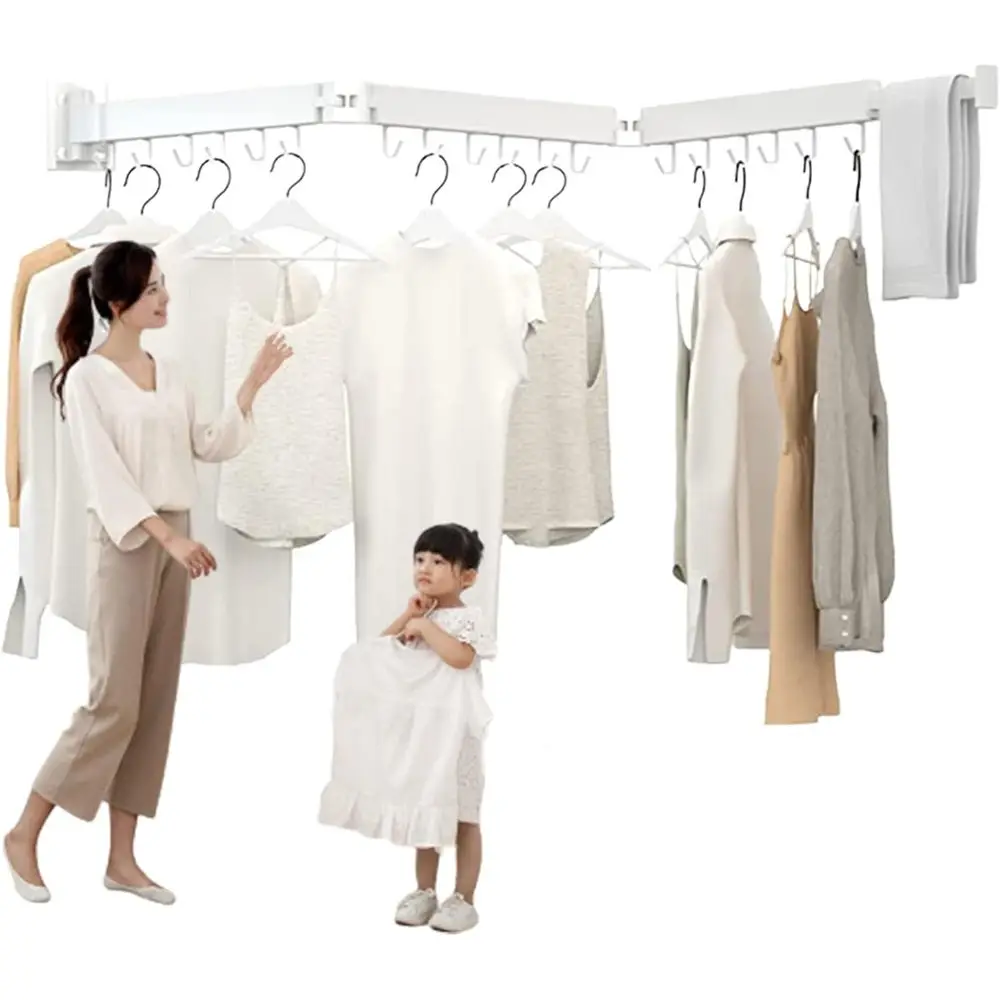 

Внутренняя складная сверхпрочная белая вешалка для белья: компактная подвесная сушилка для одежды