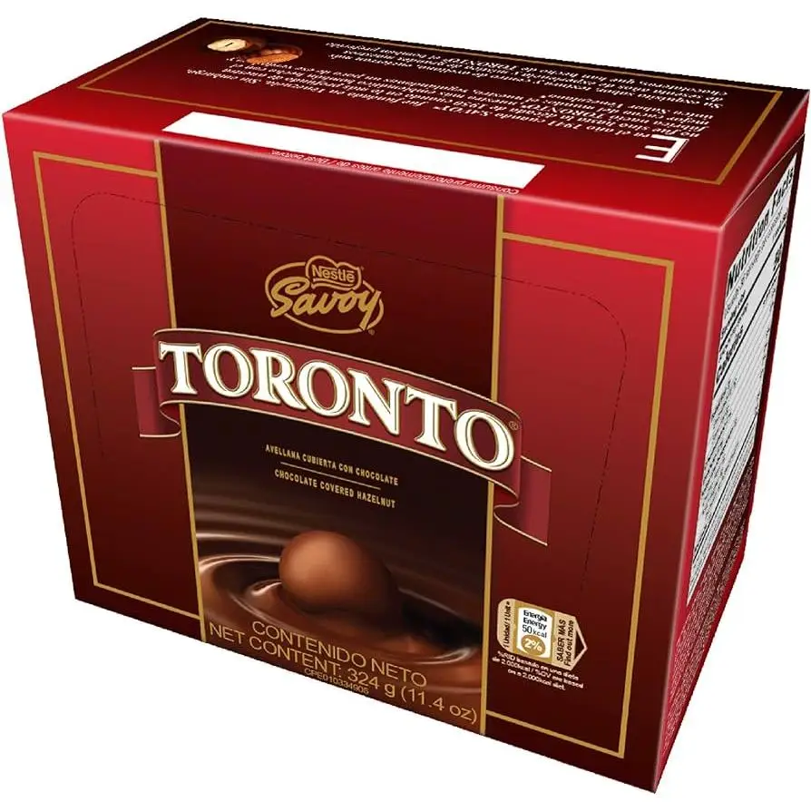 Nestle Savoy toronto avellana  cubierta con chocolate  324g