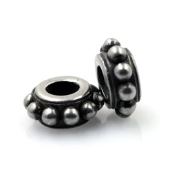 4pcs 4.5mm Hole Beads Stainless Steel Gear Spacer Charms Jewelry Accessories String Beaded Bracelet Necklace DIY Loose Beads