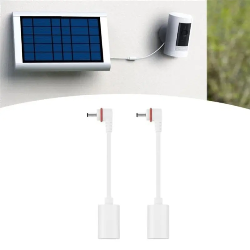 USB-C To Barrel Plug Adapter 2Pcs, Solar Panel To DC3.5 Adapter Connect Jack USB-C For House Door Camera