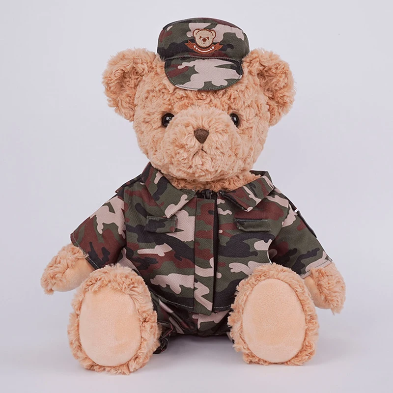 Military Ted Armed Police Bear Camouflage Clothing Firefighter Teddy Fireman Plush Toy Stuffed Doll Cartoon Animal Boy Girl Gift