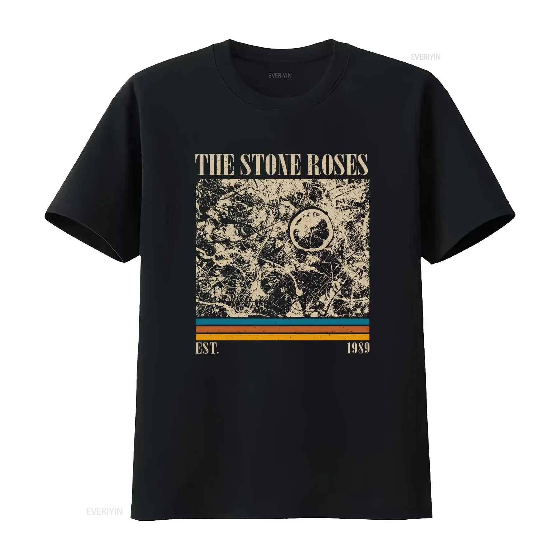 The Stone Roses T Shirt Officiel Vintage Logo Iconique 1989 1994 Années Britpop Imprimé Rétro 90 Merchandising Musical vintage