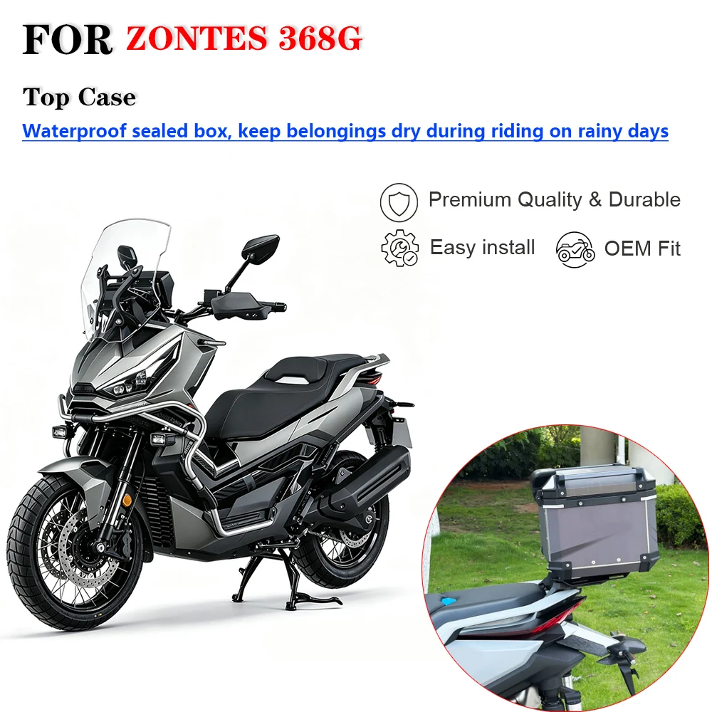 Motorcycle Top Box Luggage Trunk For ZONTES 368G Scooter, Robox Style Rear Storage Case Waterproof Tail Box Modification Accesso