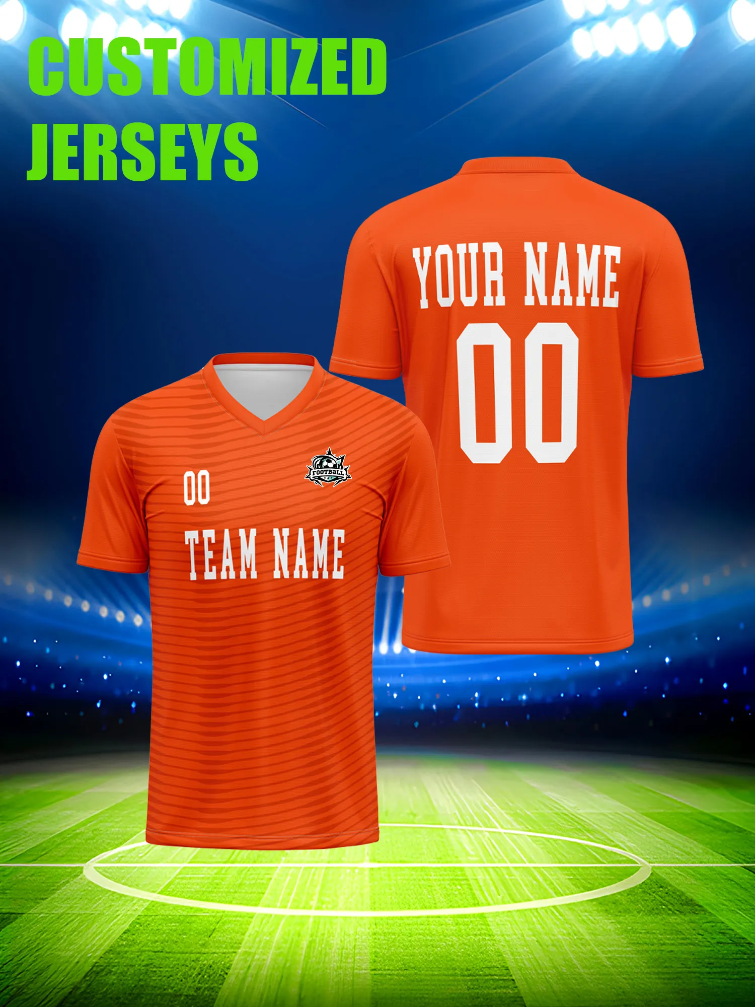 

Футбольная форма на заказ с индивидуальным изображением, номером и именем, повседневная уличная одежда в стиле кэжуал для футбола.