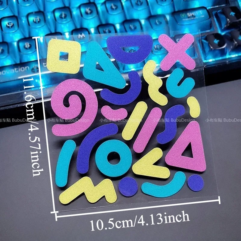 Colorful Abstract Geometric Waterproof Vinyl Decals for Bike Frame, Laptop & Water Bottle Decor
