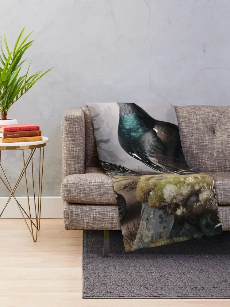 Capercaillie courting by Ferdinand von Wright Throw Blanket christmas decoration sofa bed Blankets