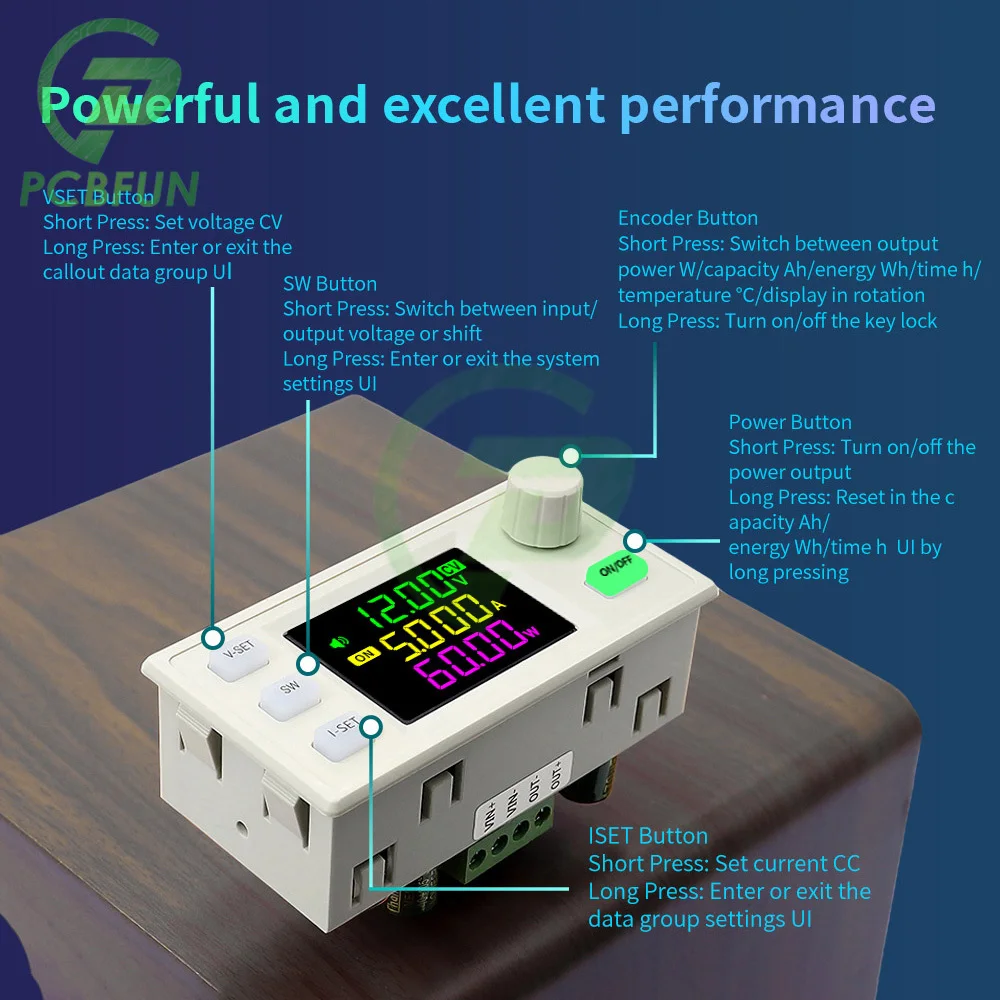 SK120X CNC Lift-off DC Adjustable Voltage Regulator Constant Voltage and Constant Current Solar Charging Module MPPT Support